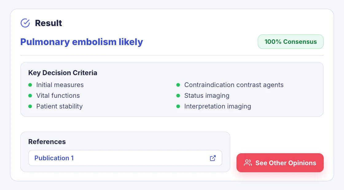 Deterministic result screen